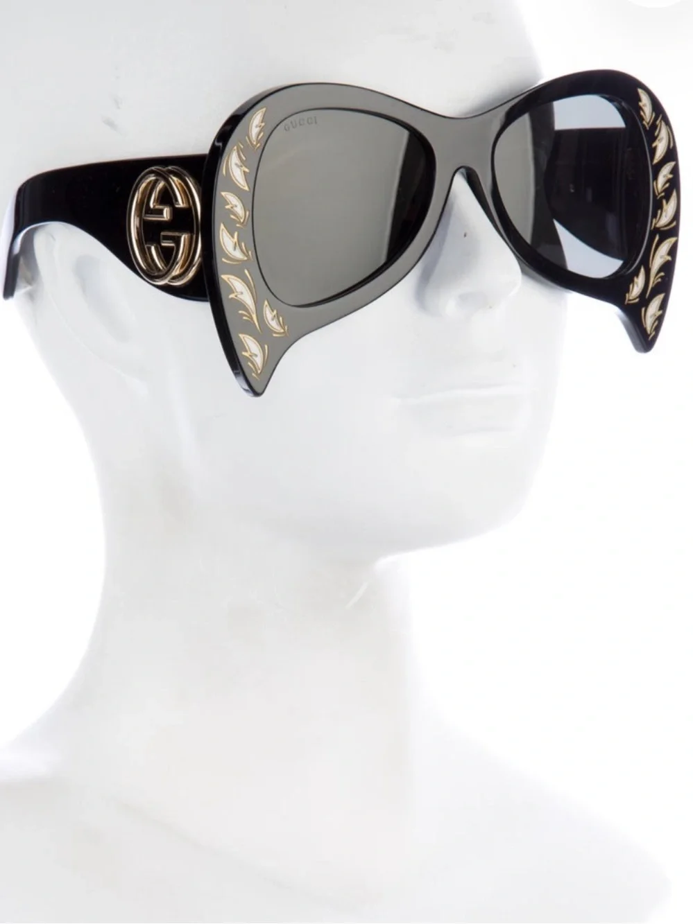 Gucci Black Hollywood Forever Limited Edition Sunglasses with Mother of Pearl